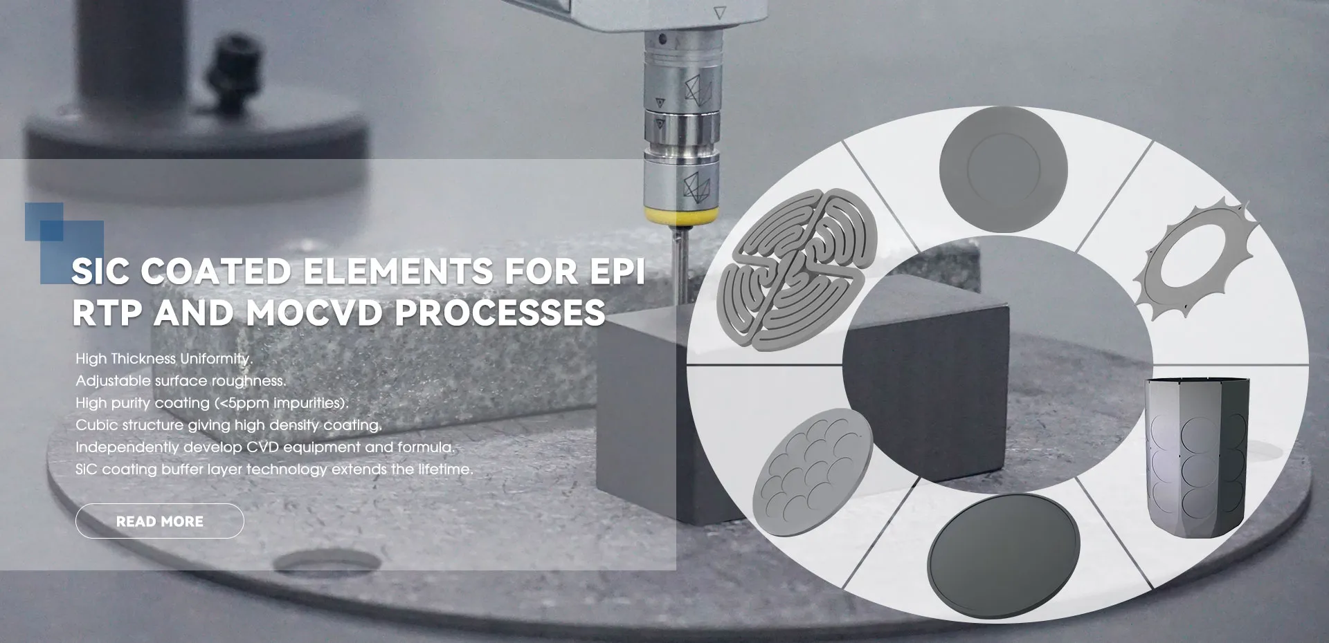 China Solid SiC Etching Focusing Ring