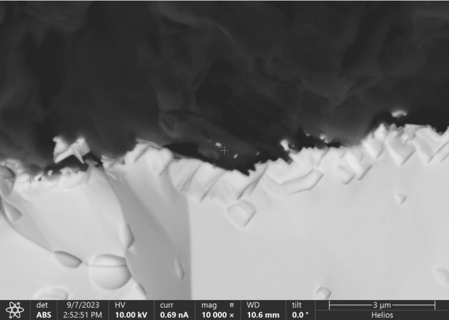 Tantalum carbide (TaC) coating on a microscopic cross-section 1