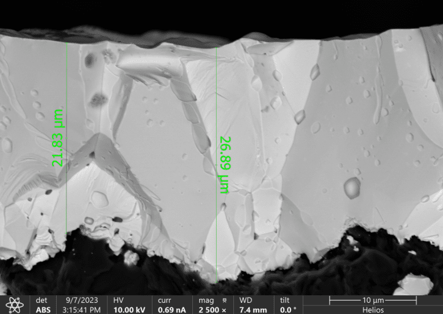 Tantalum carbide (TaC) coating on a microscopic cross-section 4