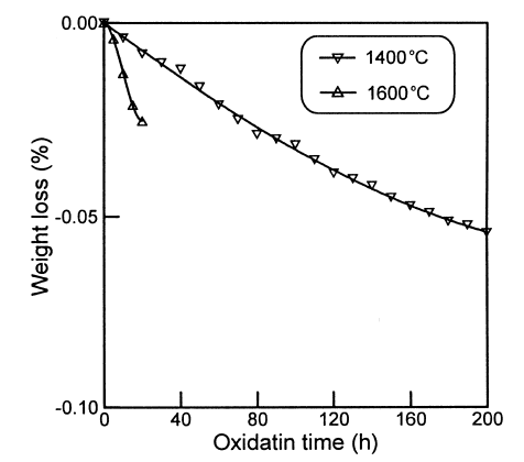 The relationship between the mass change of SiC coated graphite and the oxidation time