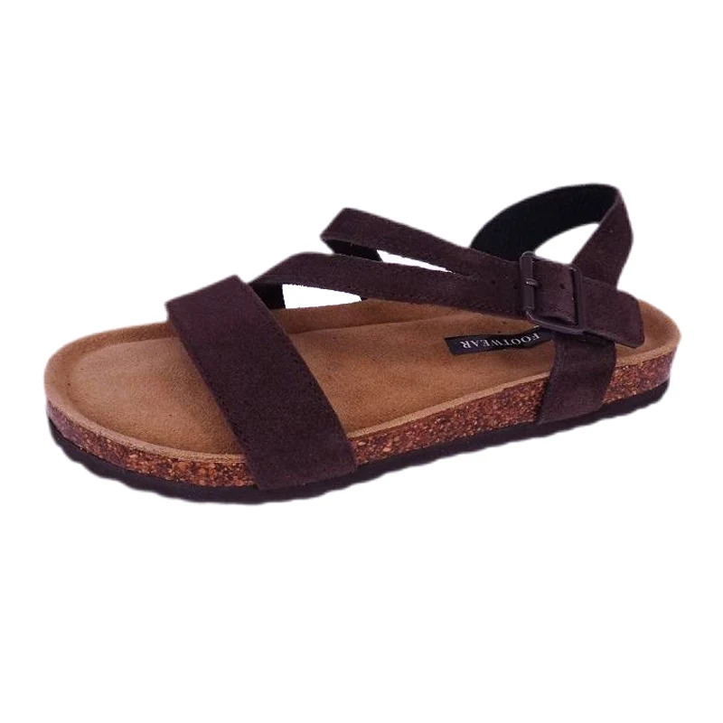 Herren-Sandalen mit Korkfußbett und Fersenriemen