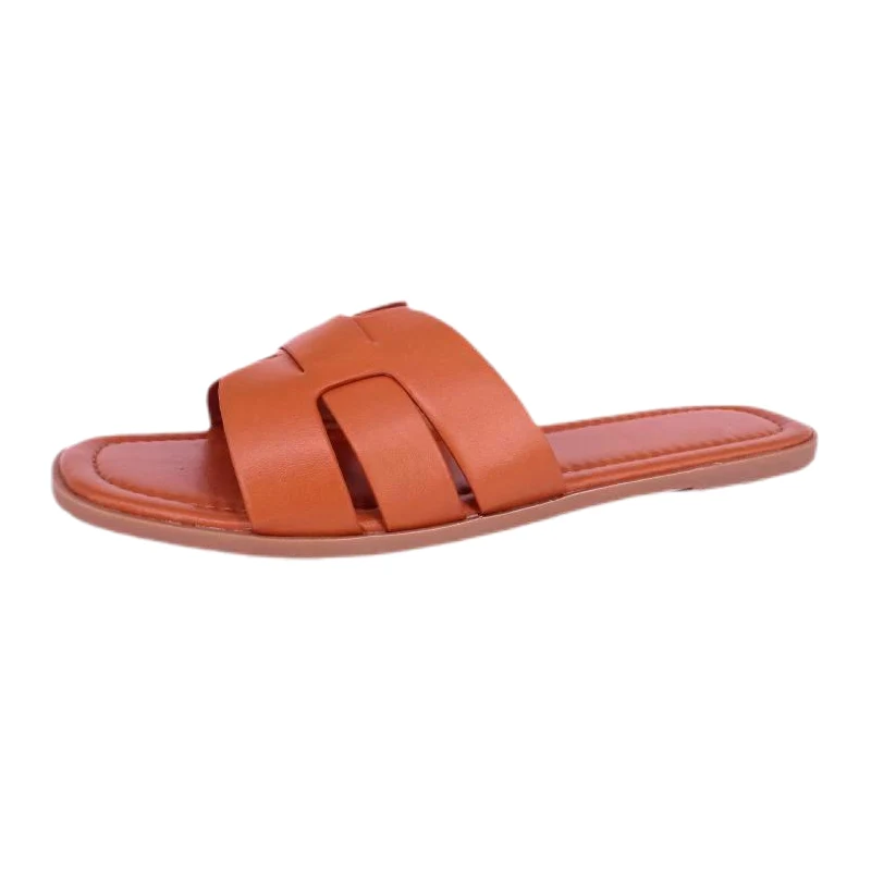 Mulierum Flat Square Open Toe slide Sandals