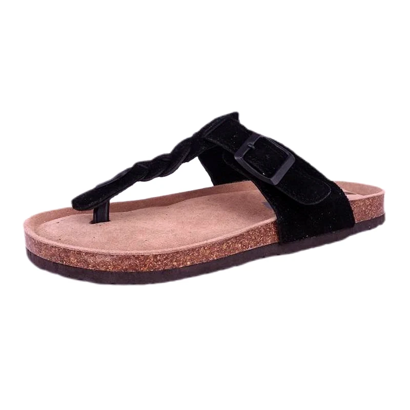 Damen-Tanga-Sandalen mit Korkfußbett