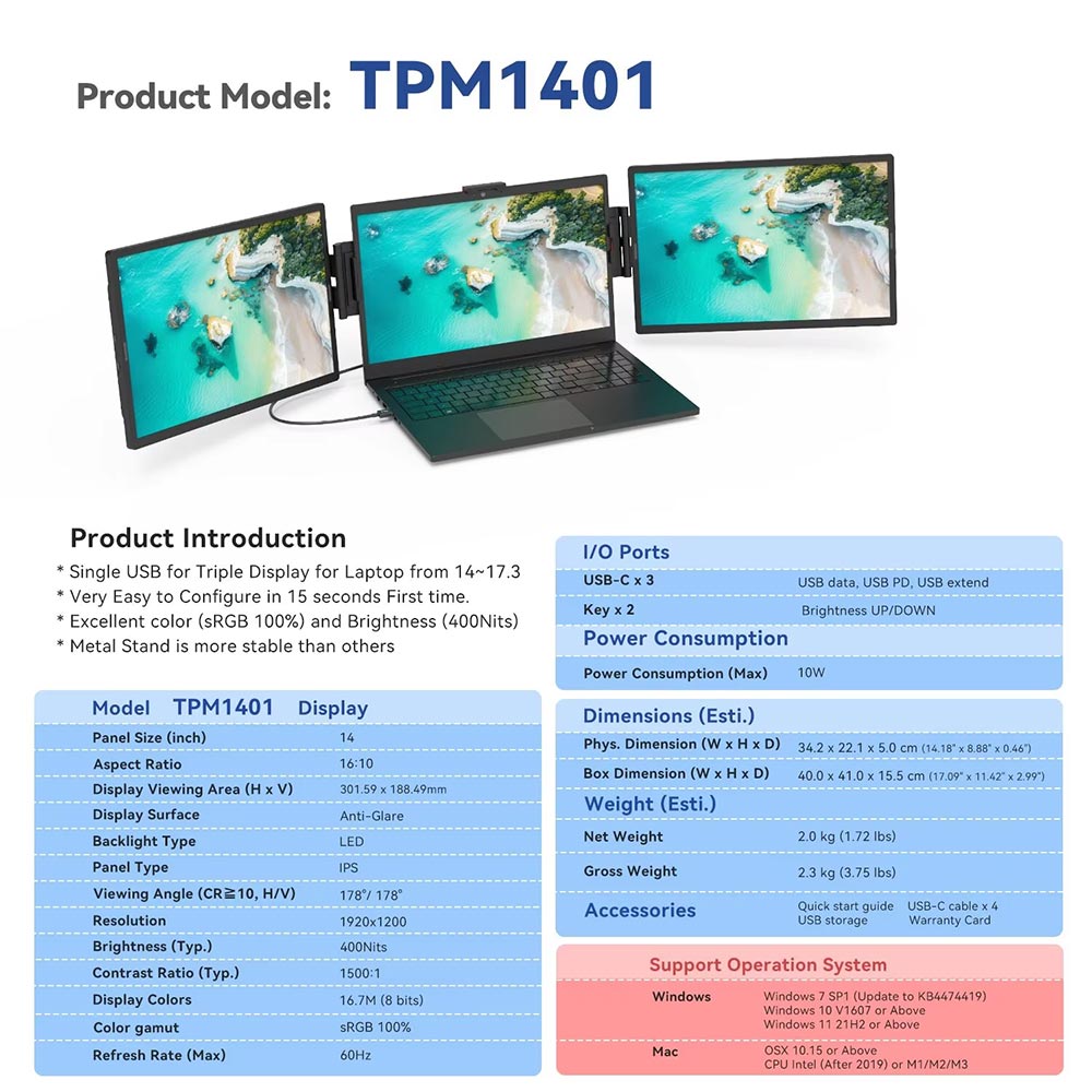 FZX 14-inch Folding Display