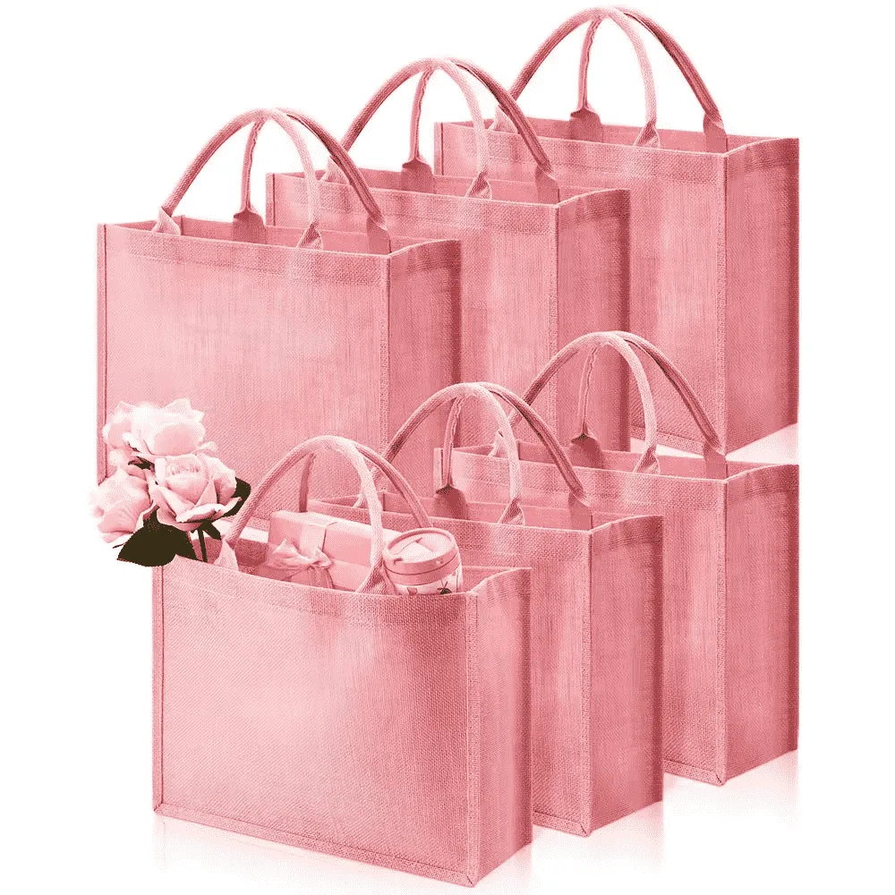 Leuke roze jute draagtas