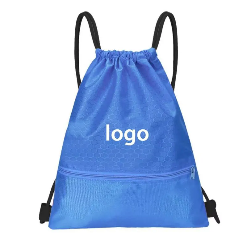 Drawstring Backpack With Zipper