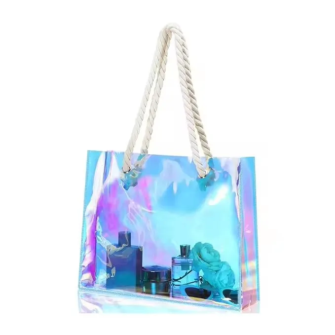 Sac fourre-tout de plage en PVC hologramme