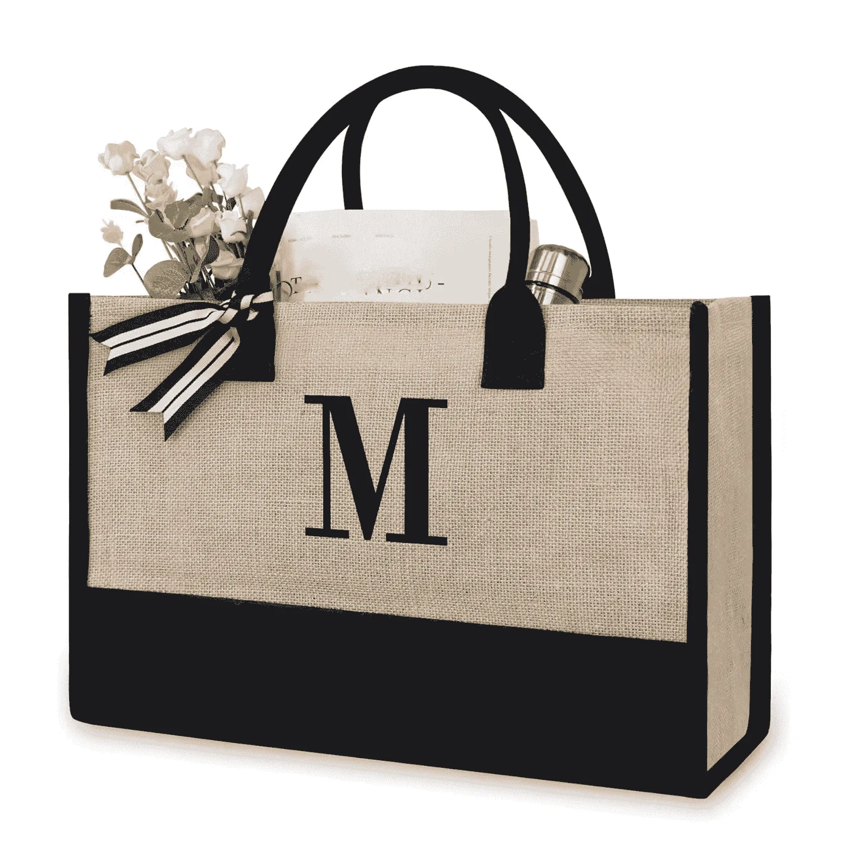 Initial Tote Jute Bags