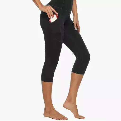 Leggings de ioga de cintura alta de dobre capa para mulleres