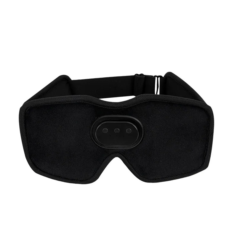 Masque pour les yeux de sommeil Bluetooth 3D, masque de musique sans fil noir