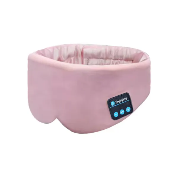 Maschera per gli occhi per dormire in seta Bluetooth Cuffie per dormire Barra laterale rosa