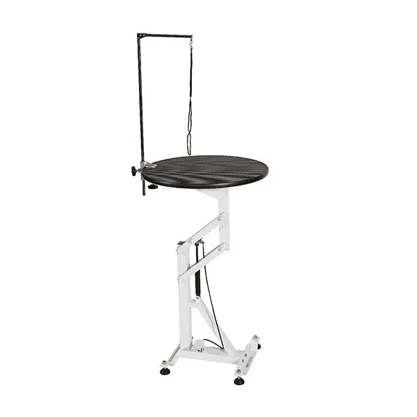 Table de toilettage pour animaux de compagnie à levage pneumatique rond