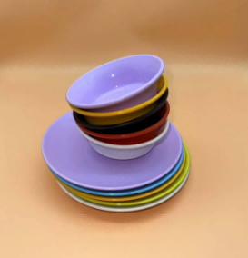Set piatto e ciotola colorato