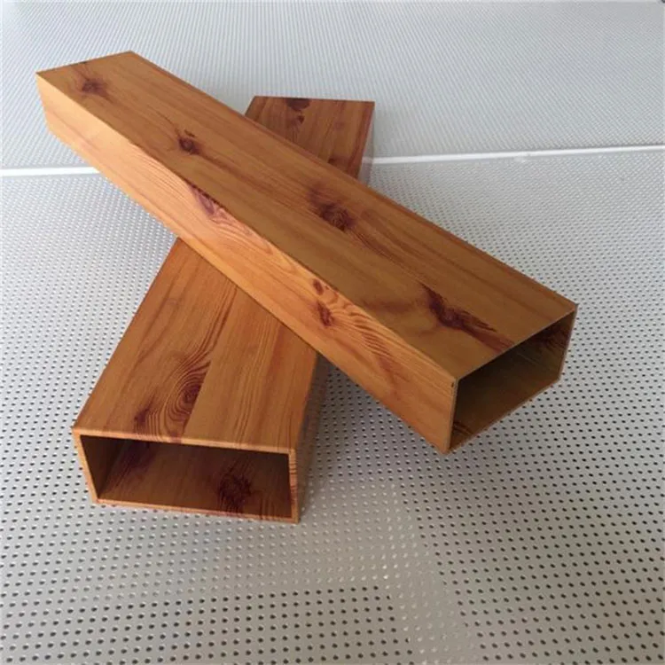 Wood Grain Parihaba Aluminum Square Tube