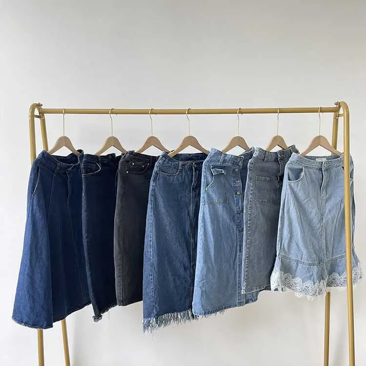 Gebrauchter langer Jeansrock für Damen