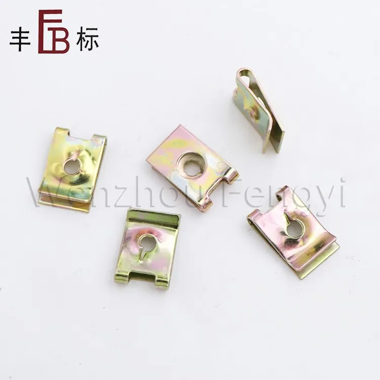 Yellow White Zinc Type U Clip Nuts