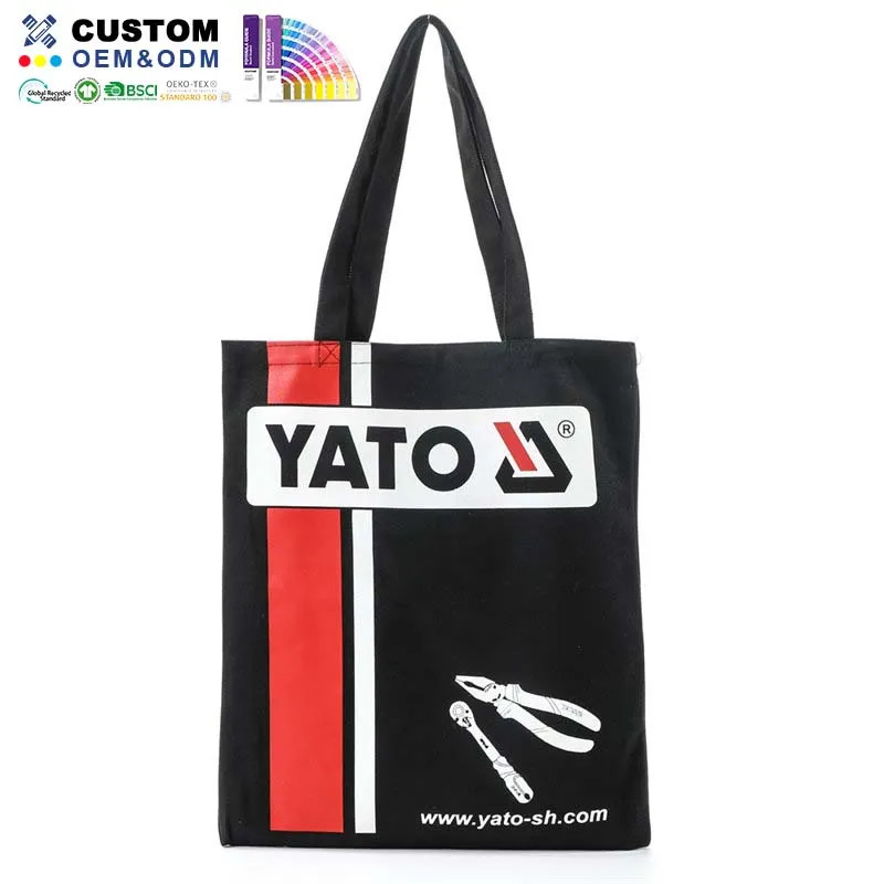 Tote de lona negro No Gusset Machinery Corp