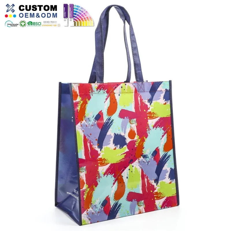 Shopper in tessuto non tessuto PP laminato blu scuro