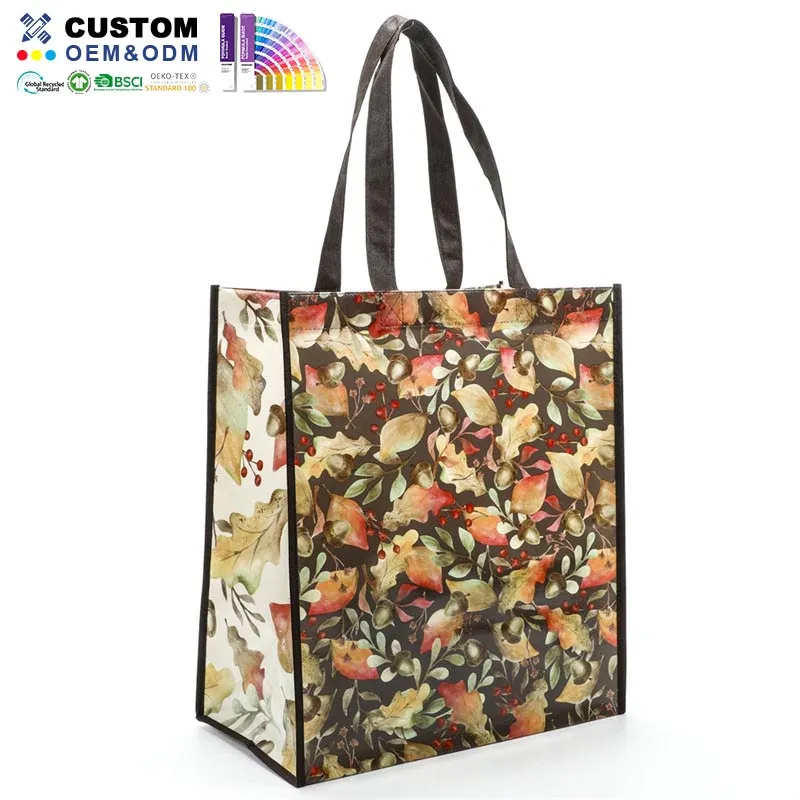 Blomstermønster PP Non Woven Shopper