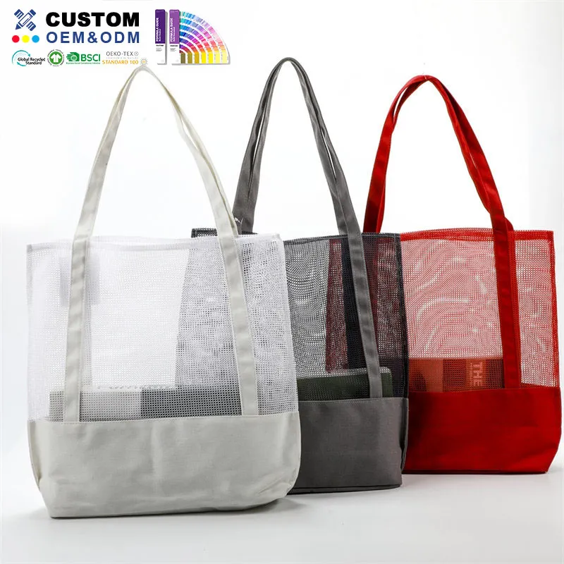 Strandtasche aus Mesh-Canvas