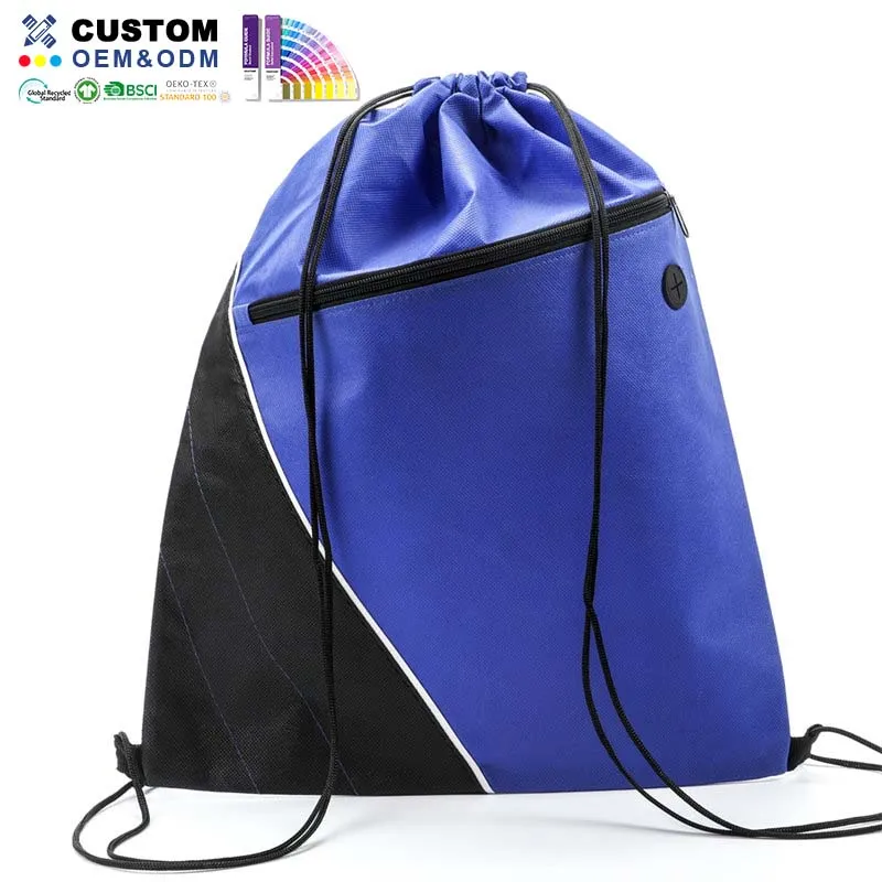 Bolsa de gimnasio no tejida 2 colores