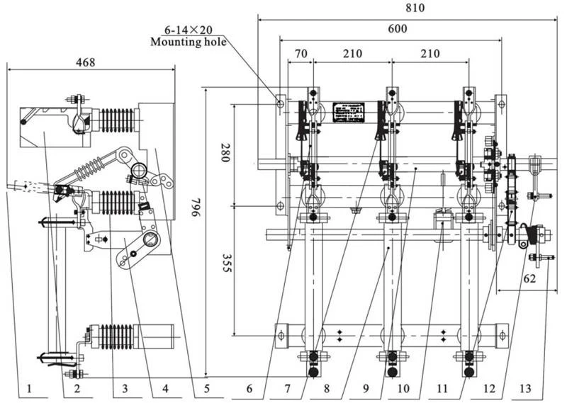 FN7-12 Series Indoor High Voltage Air Load Break Switch