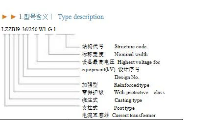 LZZBJ9-36, 250W1G1 Type Current Transformer