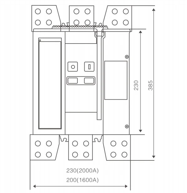 M1- 2000 type installation dimensions