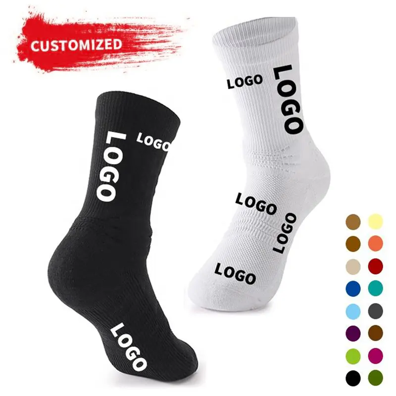 Design Logo Socks Print Embroidered Jacquard