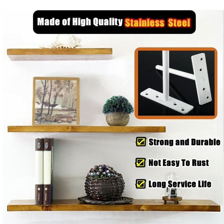 Silver Pipe Shelf Brackets