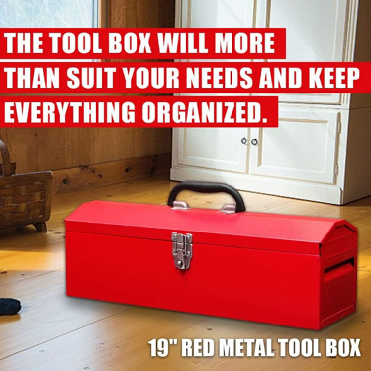 Small Red Metal Tool Box