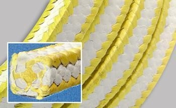 White PTFE and Aramid in Zebra Braided Packing 1