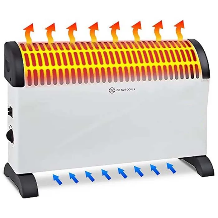 Calefactor convector de 2000 W de pie con termostato