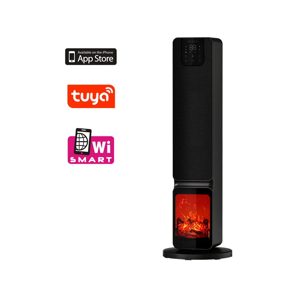 Wifi Smart Heater 3D Flame Med Digital Display