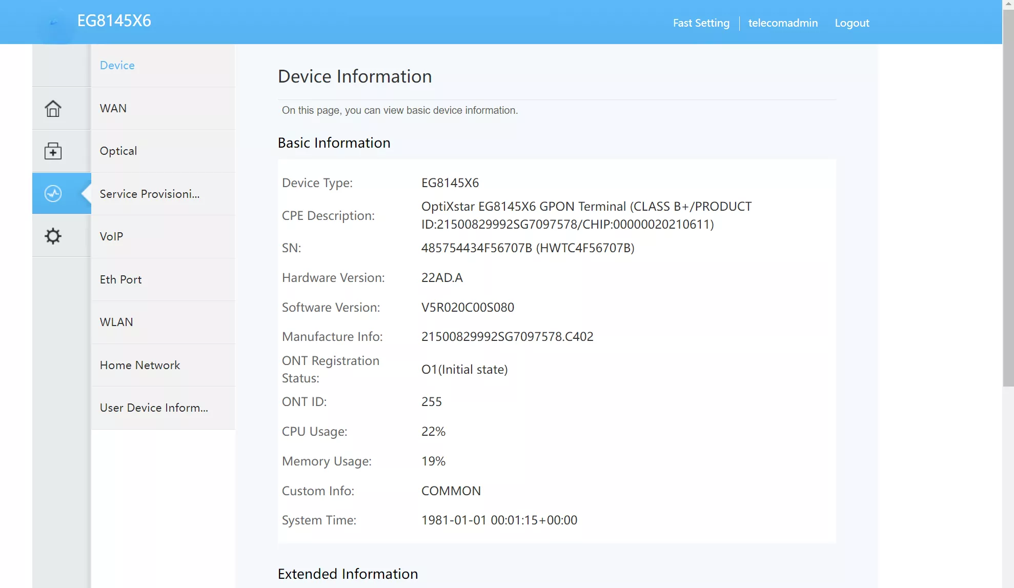 EG8145X6 Dual Band Wifi6 GPON ONU ONT