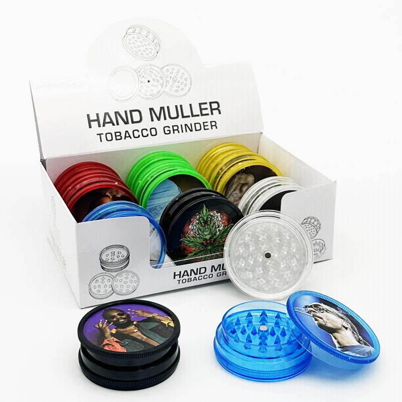 60mm 3-Layers Plastic Grinder with Sticker