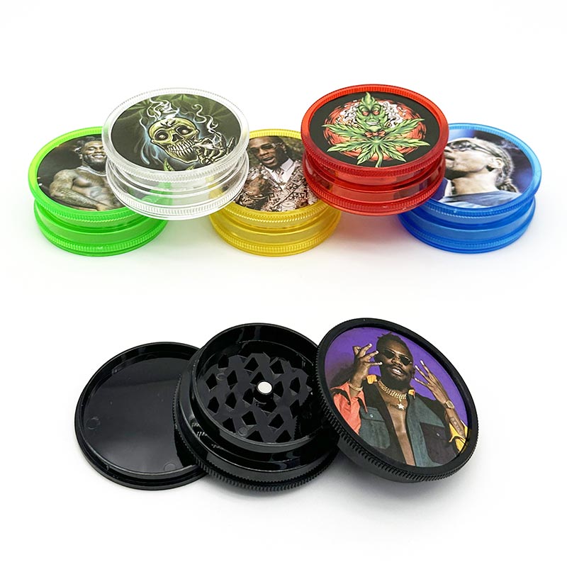 60mm 3-Layers Plastic Grinder with Sticker