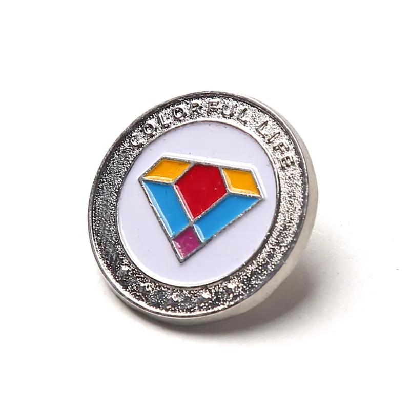 Emblema com letras circulares de diamante