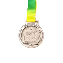 Silver plating gradient vintage style medal