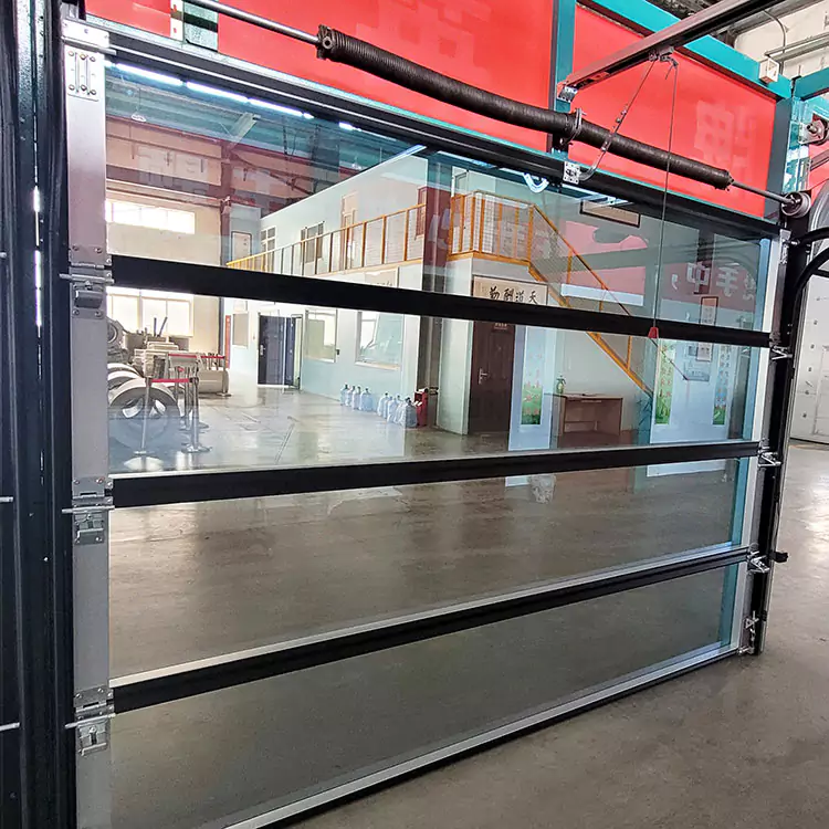 Aluminum Full View Transparent Tempered Glass Garage Door