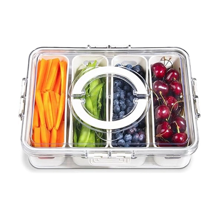 4 Straight Compartment Divided Serving Tray