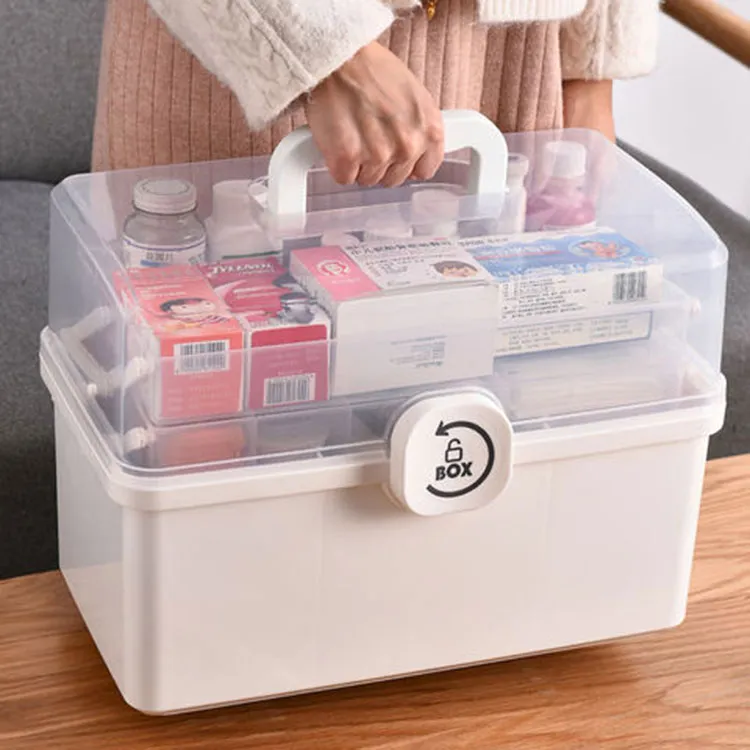 White Multi-layer Medicine Storage Box