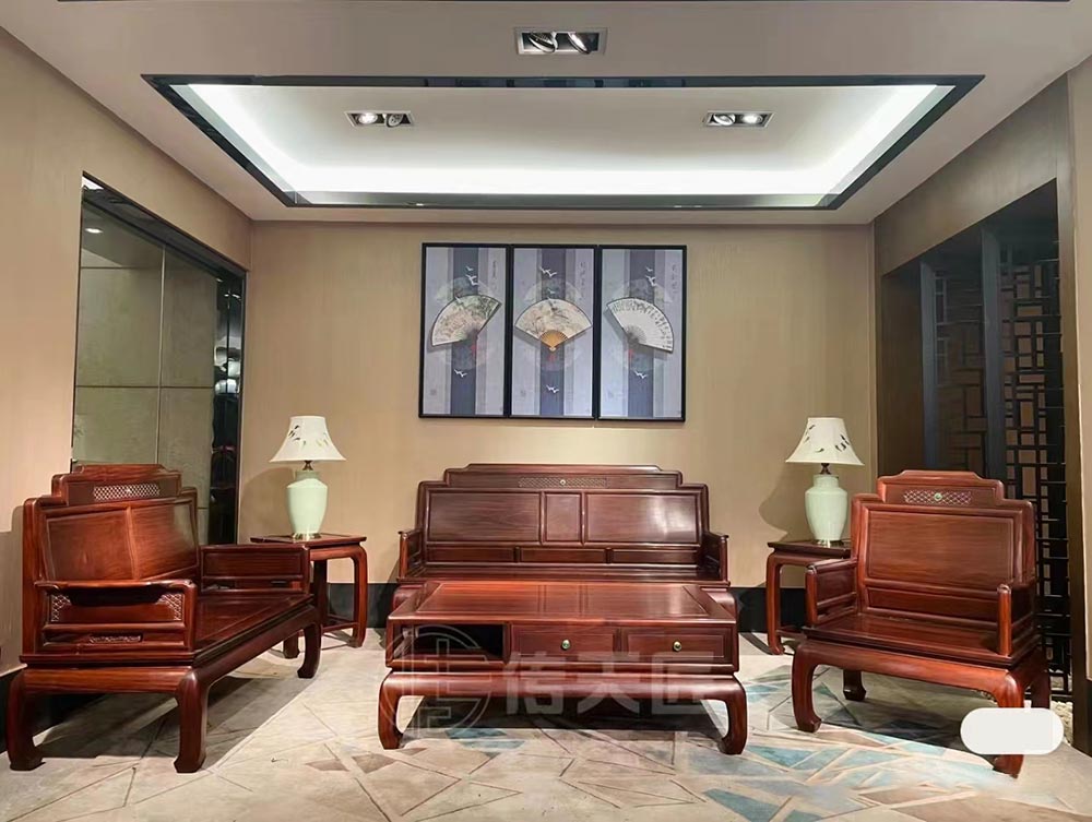 Modern Chinese Style Solid Wood Sofa