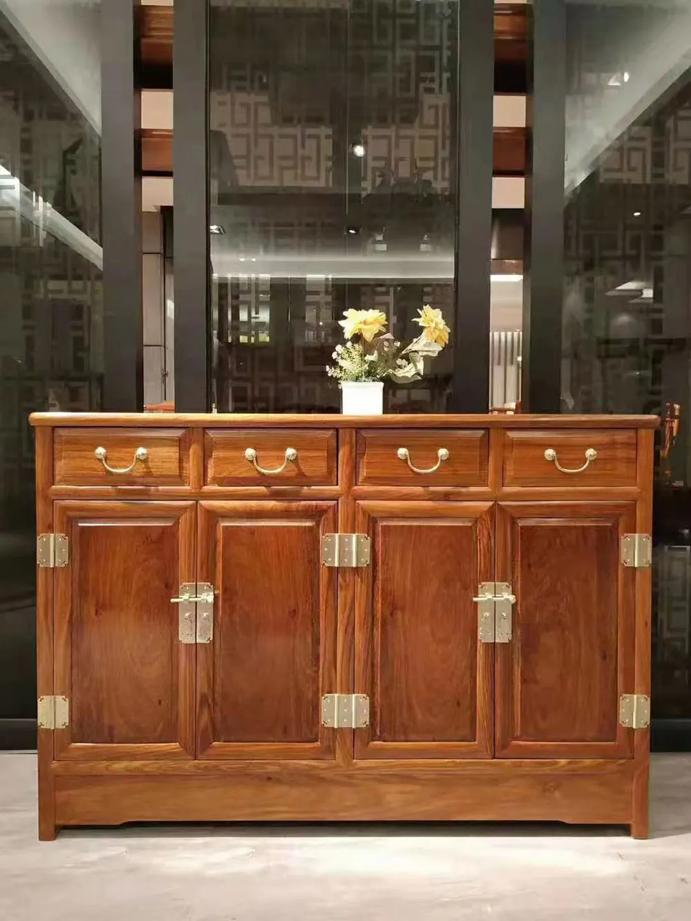 Chinese Mahogany Dining Cabinets