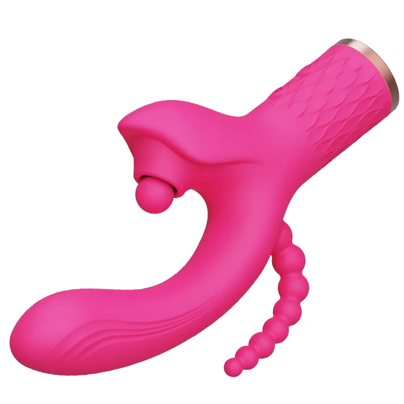 Triple Heads Anal Beads Rabbit Vibrator