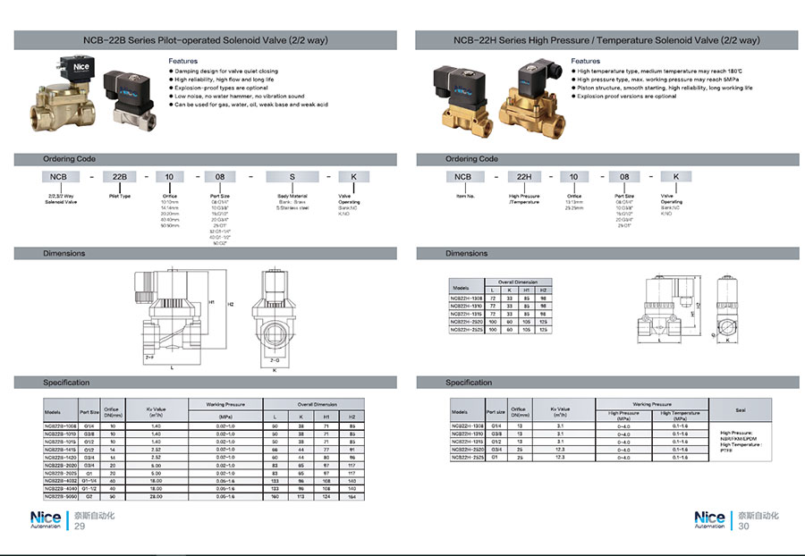 2w Series Water Solenoid Valves