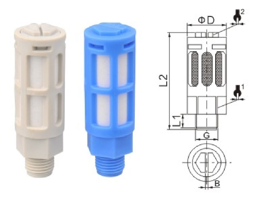 Pneumatic Plastic Silencer