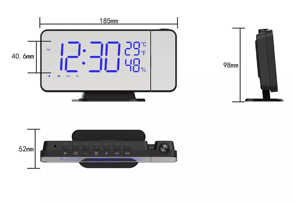 Digital Analog Projection Clock