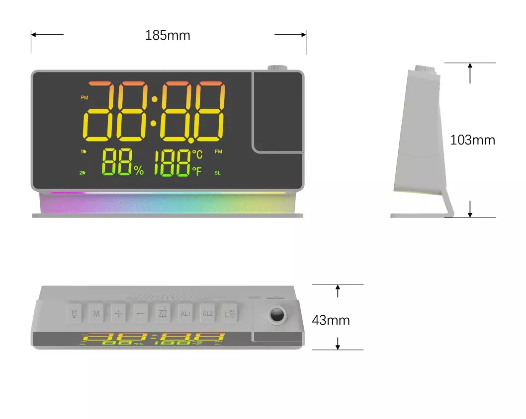 Digital Clock Radio Projection