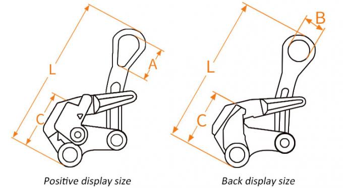 360 º Handle Movement Wire Pulling Grips 2 Ton For 4 - 22 Mm Steel Wire 2
